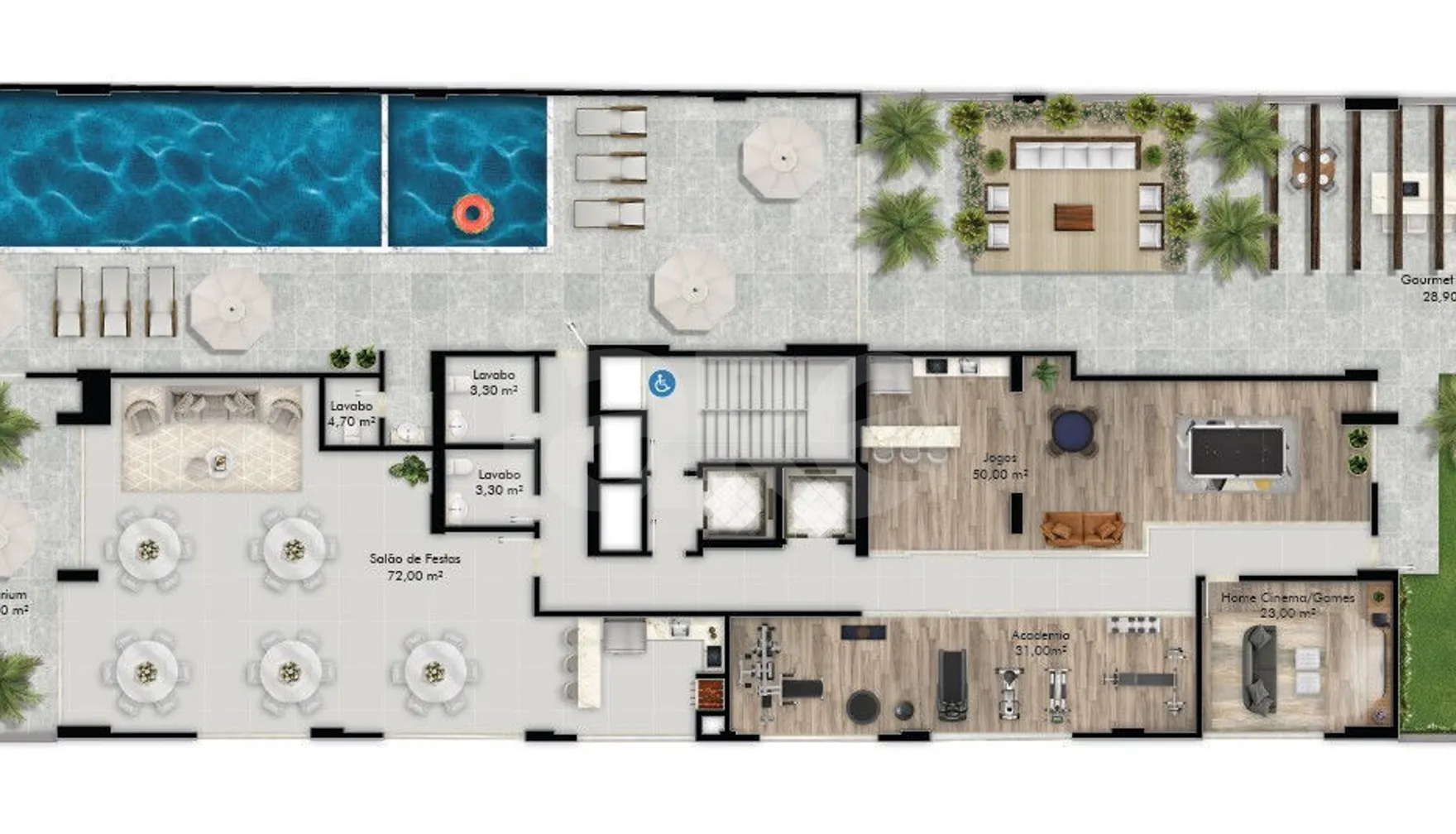 Planta — Pavimento lazer