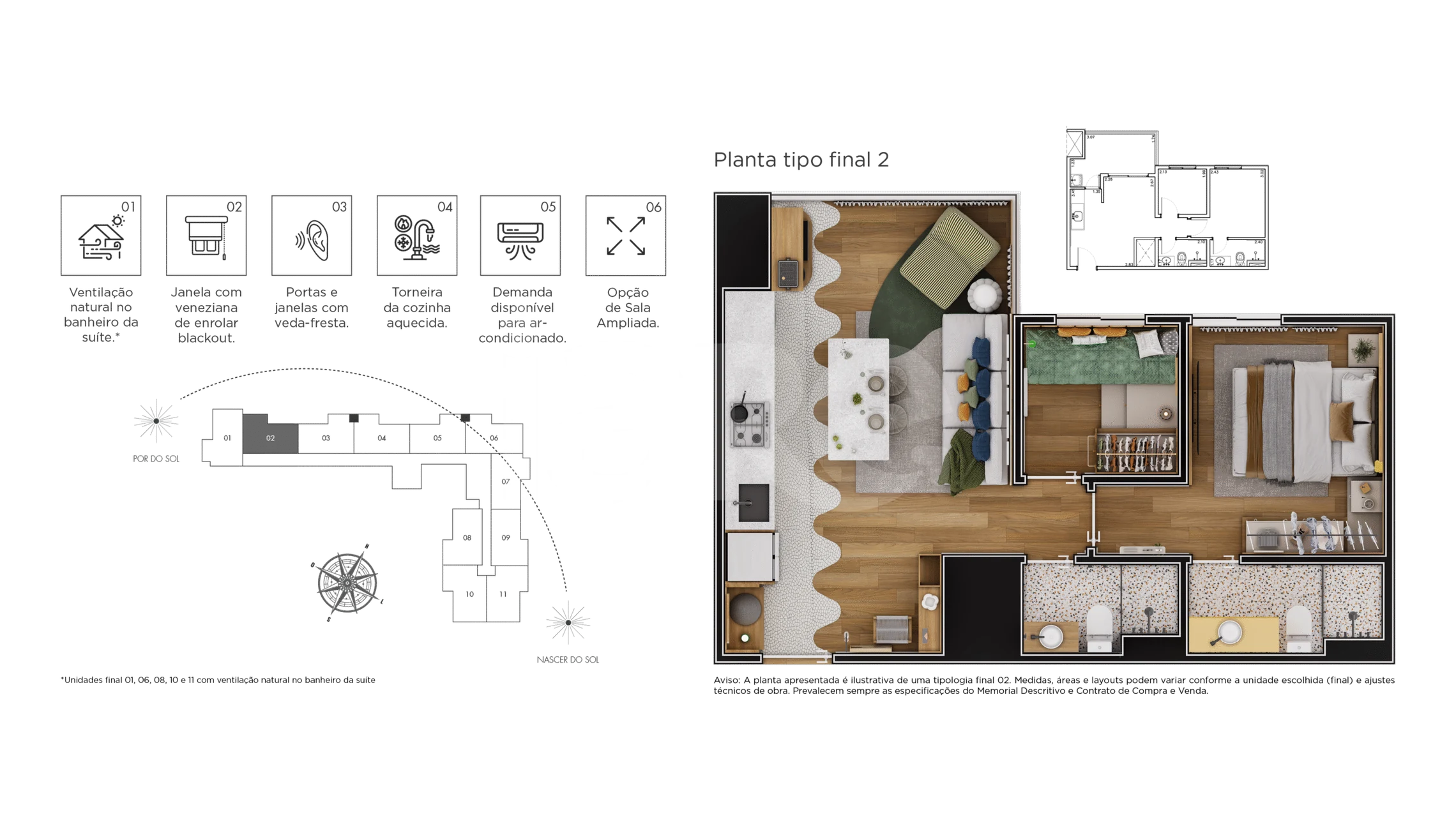 Planta — Apartamento 43,29 m²