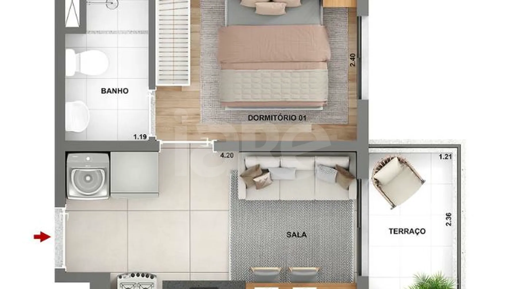 Planta — Apartamento 26 m²