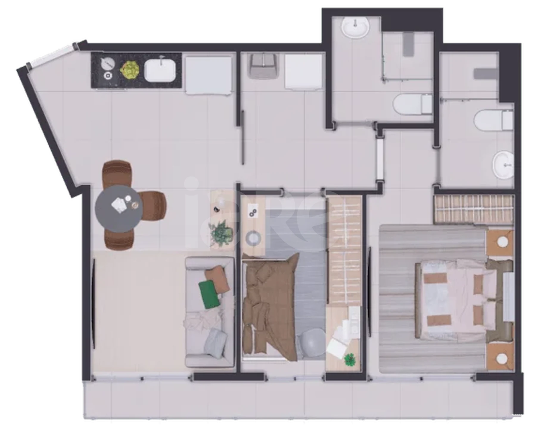 Planta — Apartamento 46,65 m²