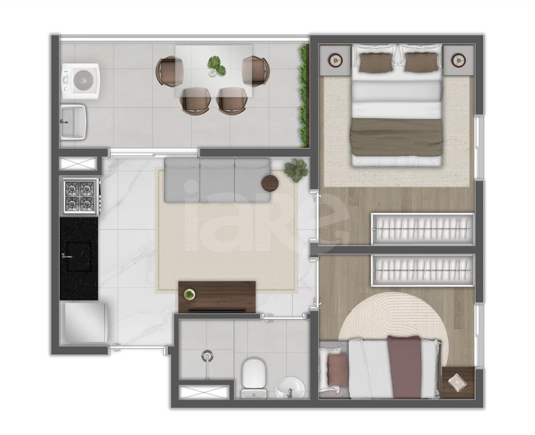 Planta — Apartamento 36 m²