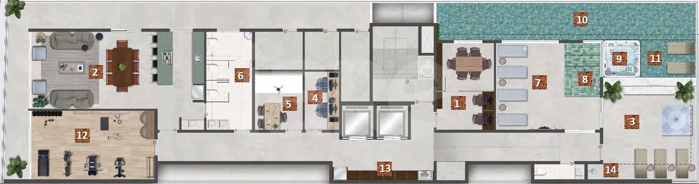 Planta — Pavimento lazer