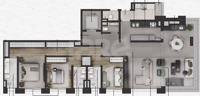 Planta — Apartamento 155,03 m²