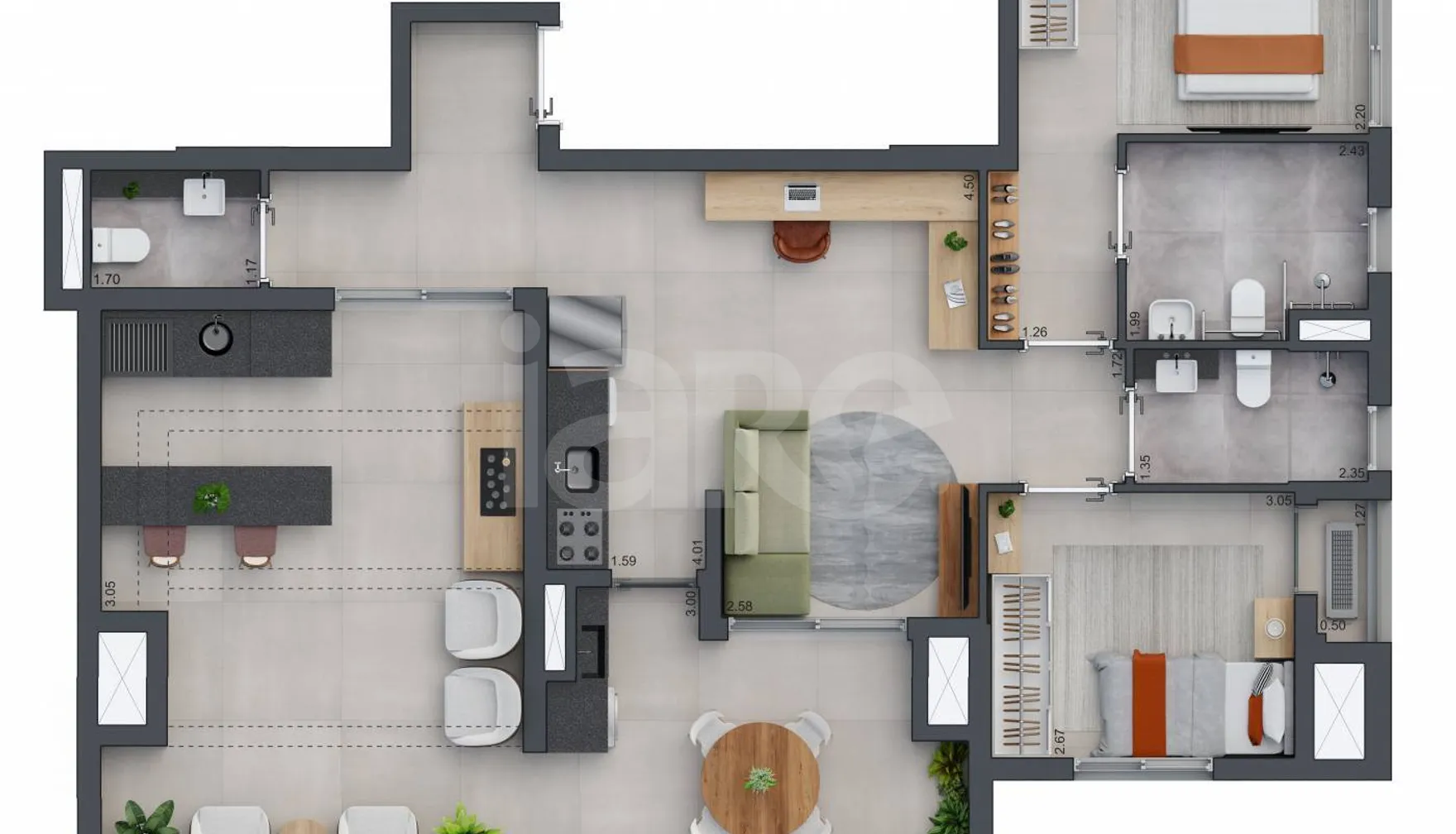 Planta — Apartamento 109,68 m²