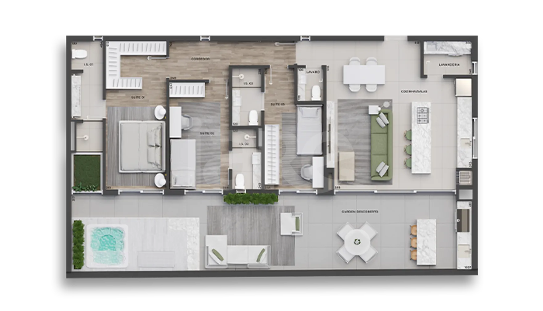 Planta — Garden 168,84 m²