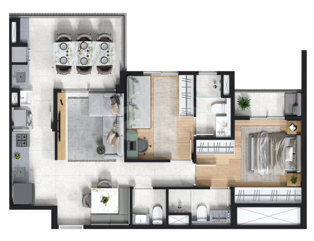 Planta — Apartamento 66,81 m²
