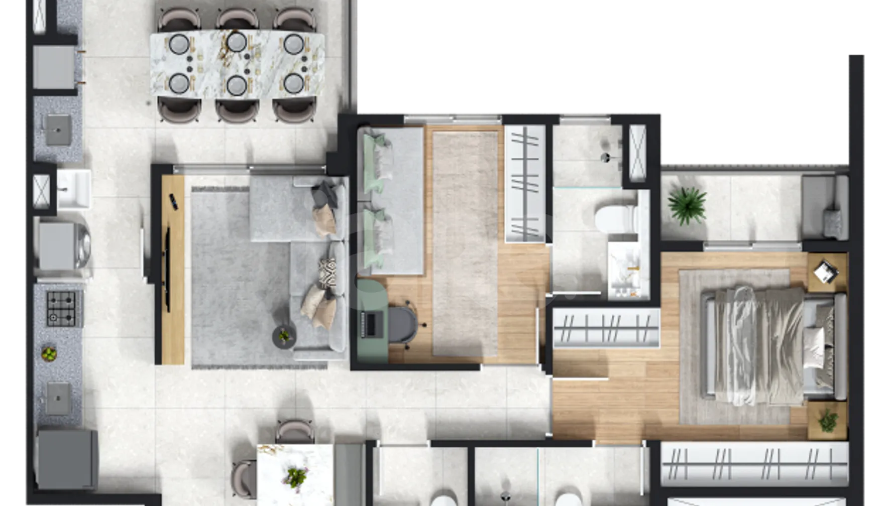 Planta — Apartamento 66,81 m²