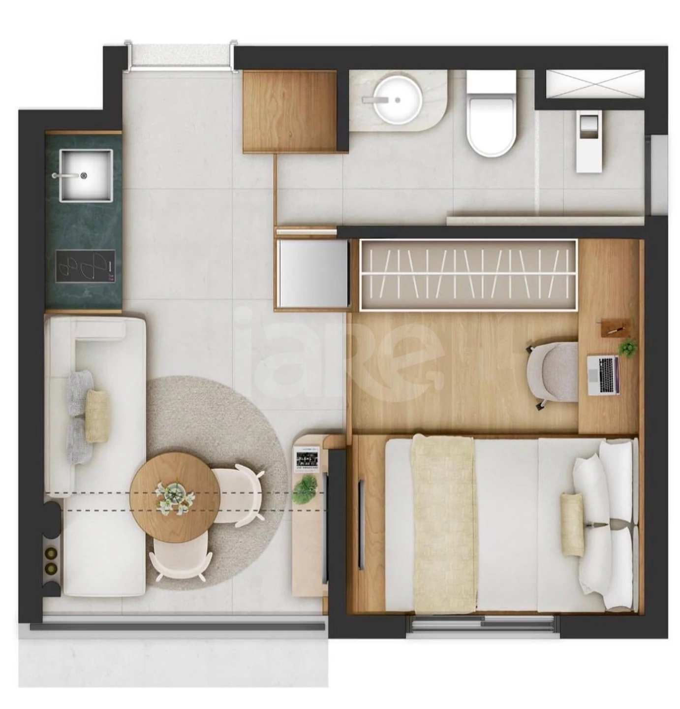 Planta — Studio 22 m²
