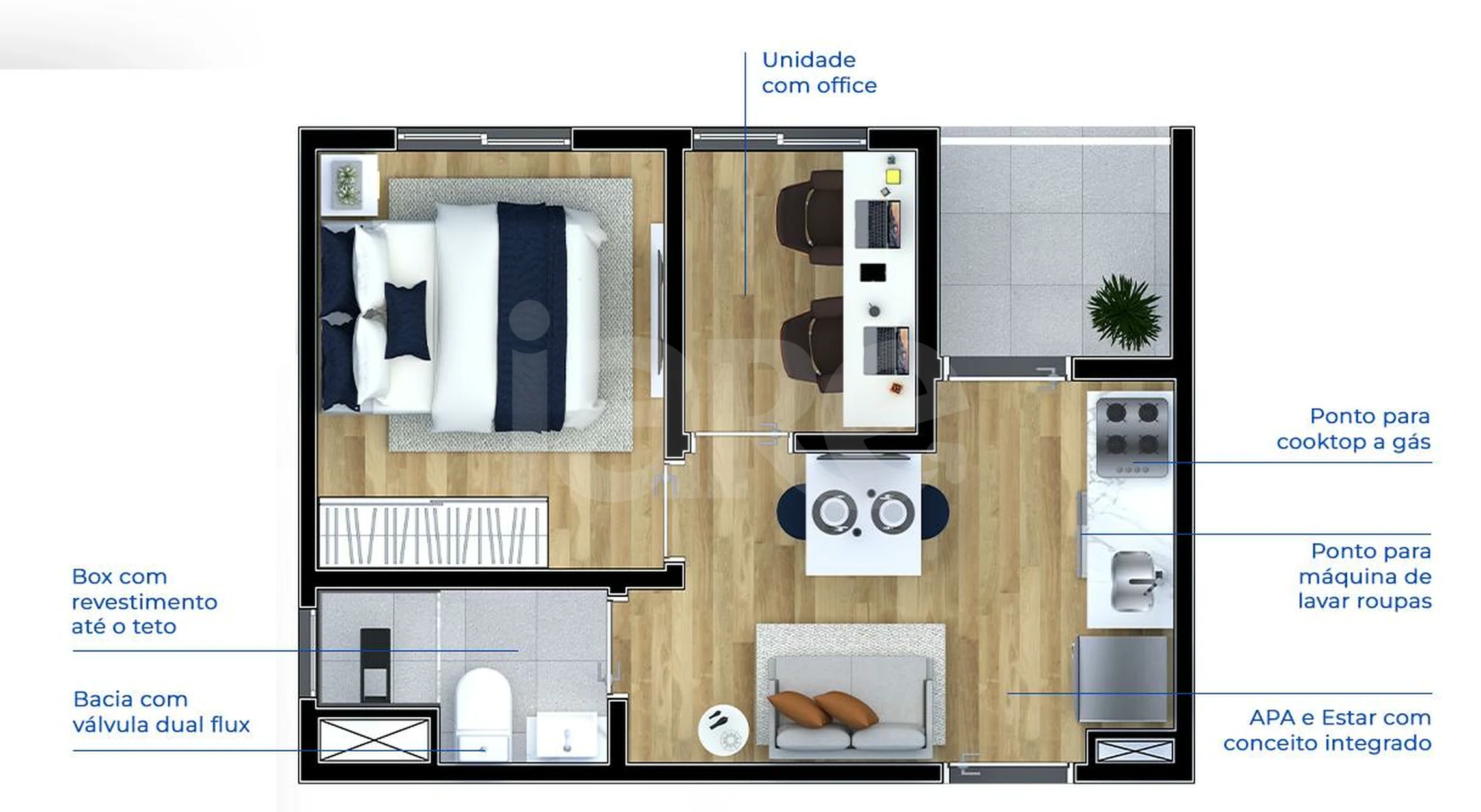 Planta — Apartamento 26,14 m²