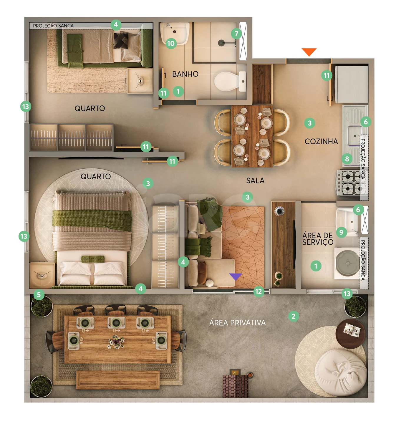 Planta — Garden 54,16 m²