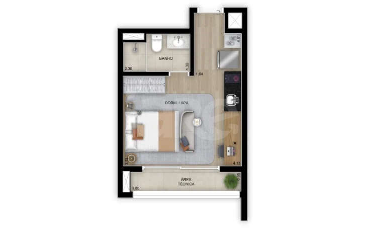 Planta — Apartamento 26 m²