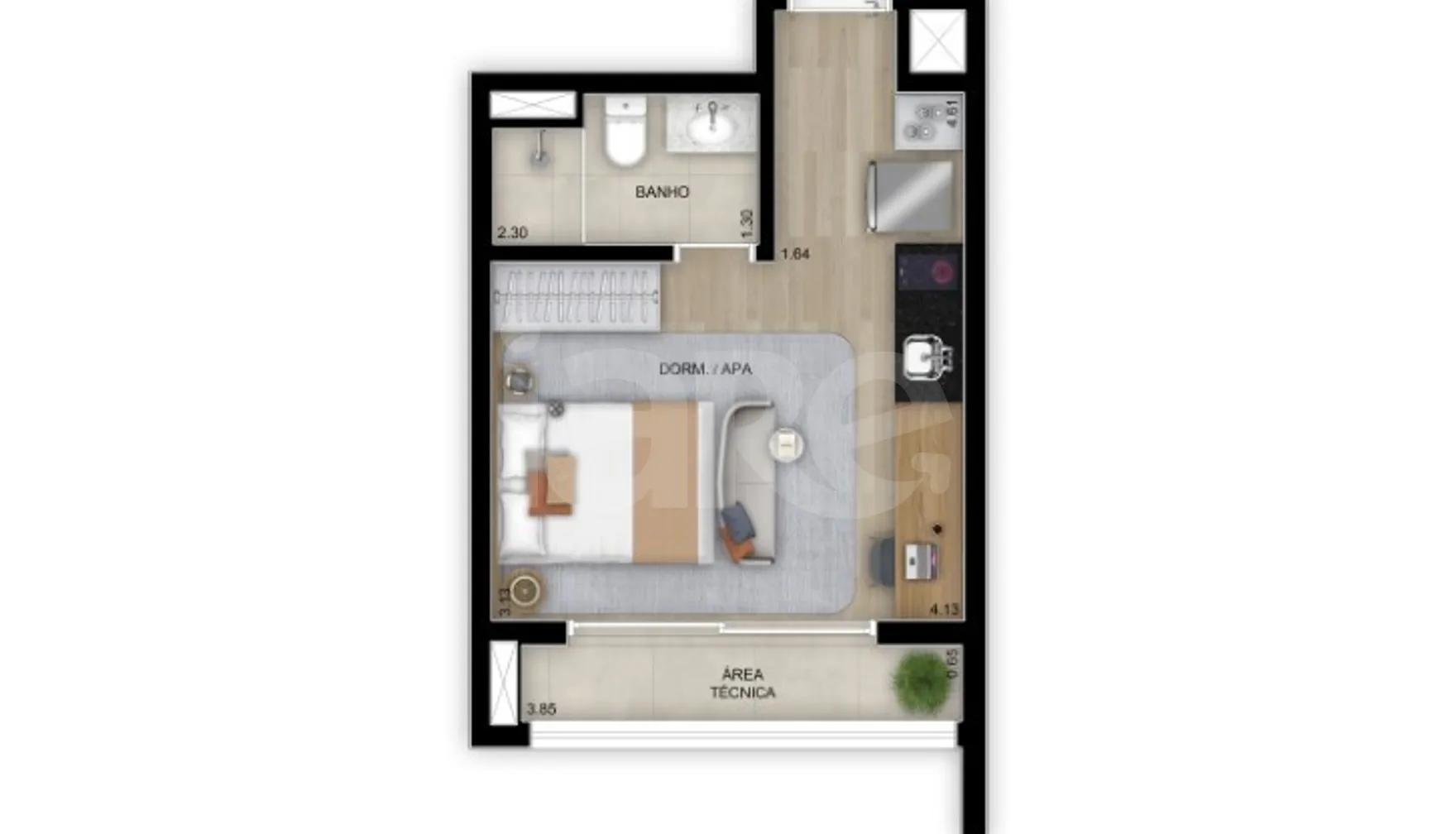 Planta — Apartamento 26 m²