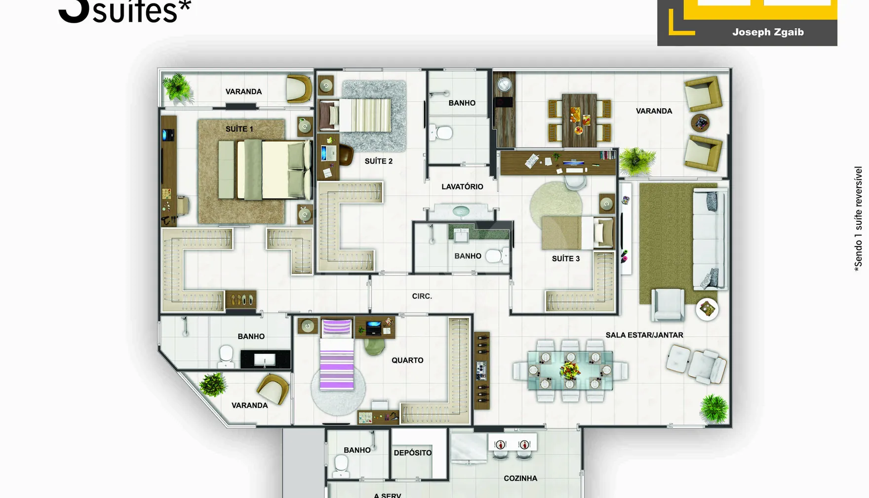 Planta — Apartamento 154,39 m²