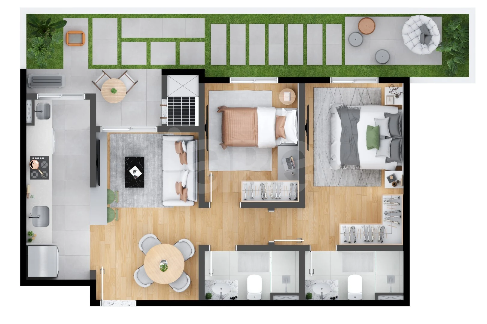 Planta — Garden 66,8 m²