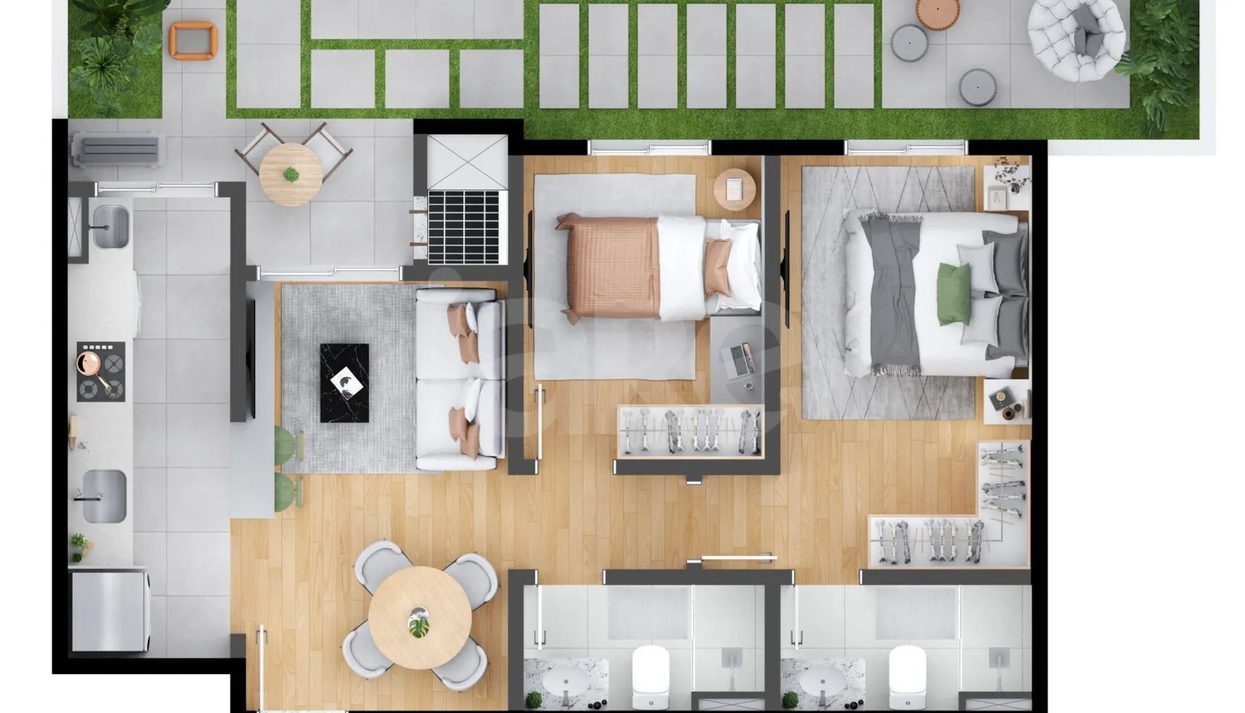 Planta — Garden 66,8 m²