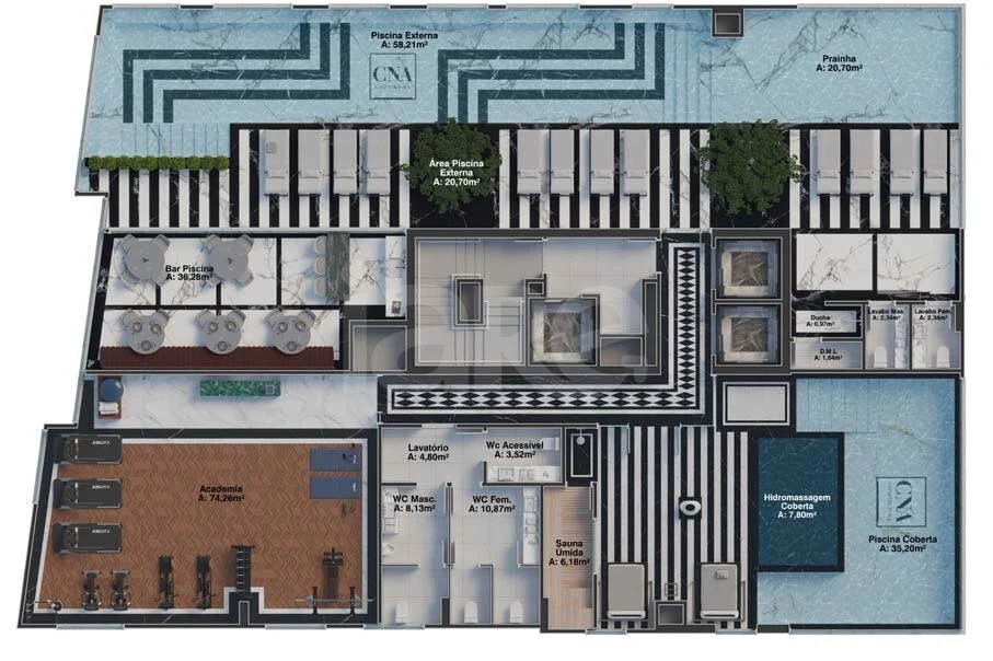 Planta — Pavimento lazer 1