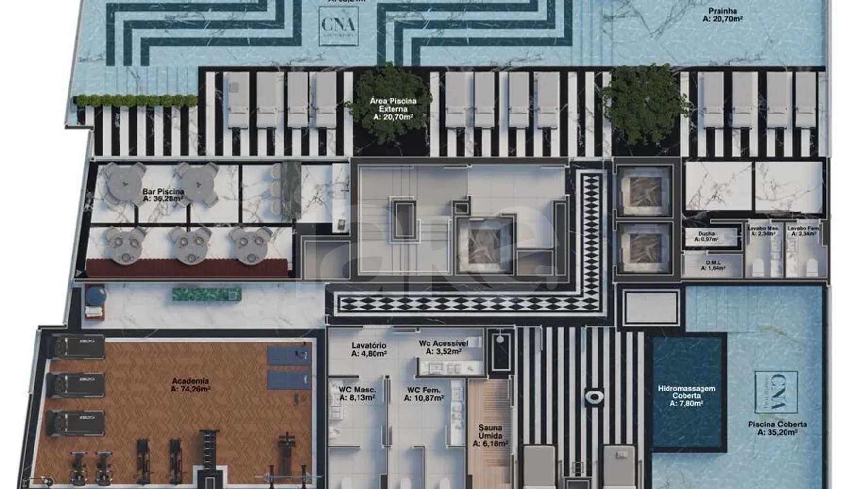 Planta — Pavimento lazer 1