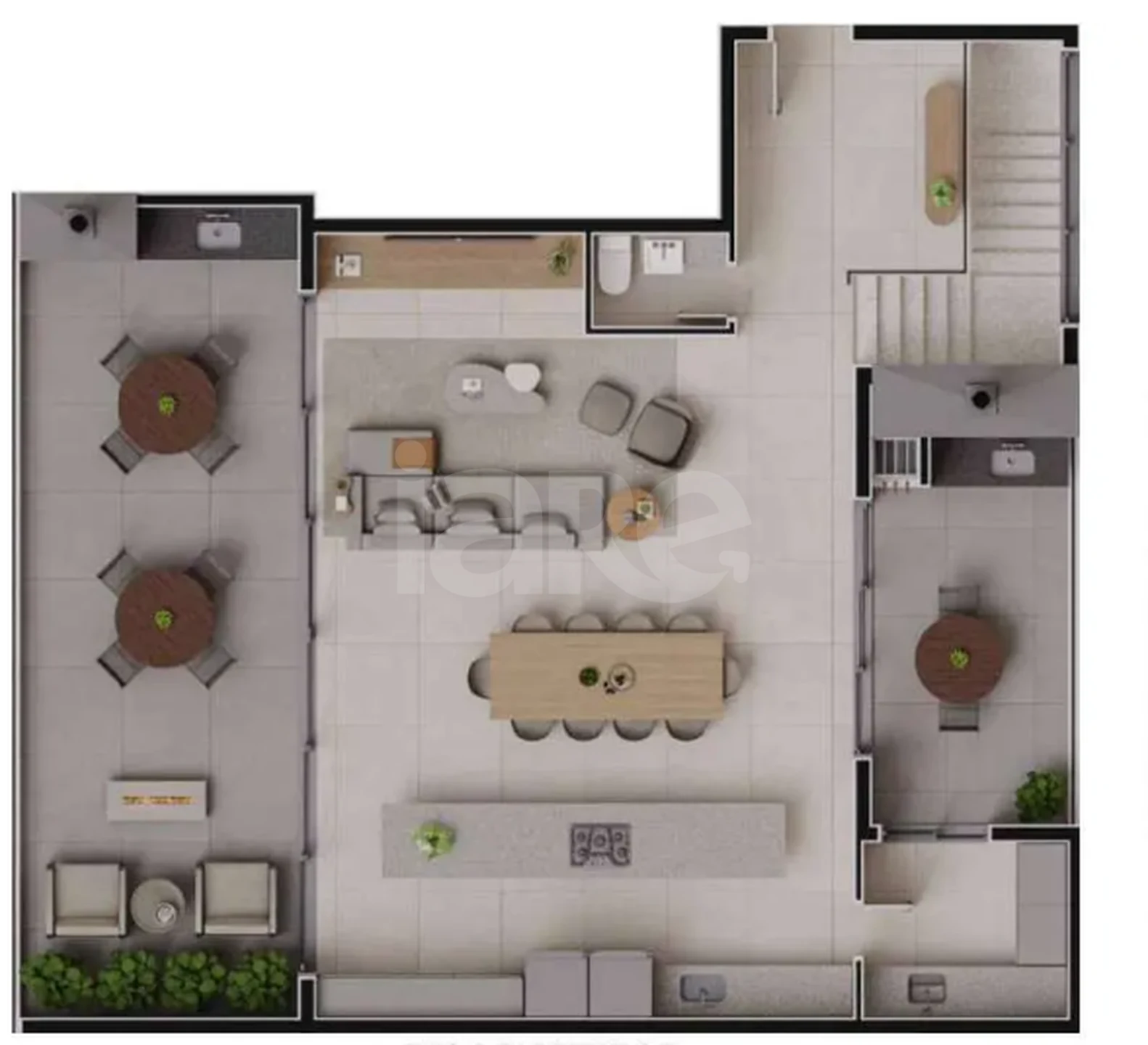 Planta — Cobertura Duplex 231,08 m² · 1º pavimento