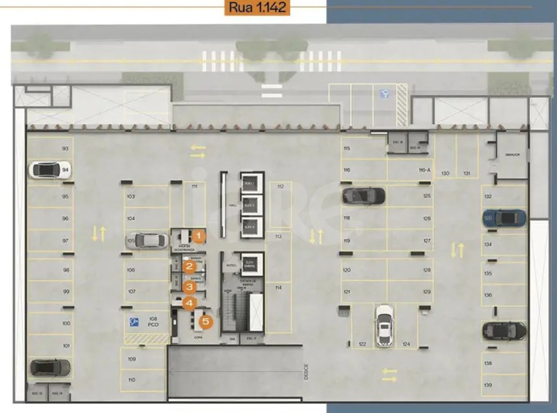 Planta — Pavimento garagem 2