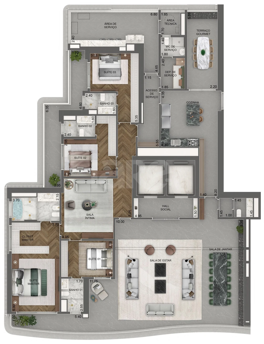Planta — Apartamento 372 m²
