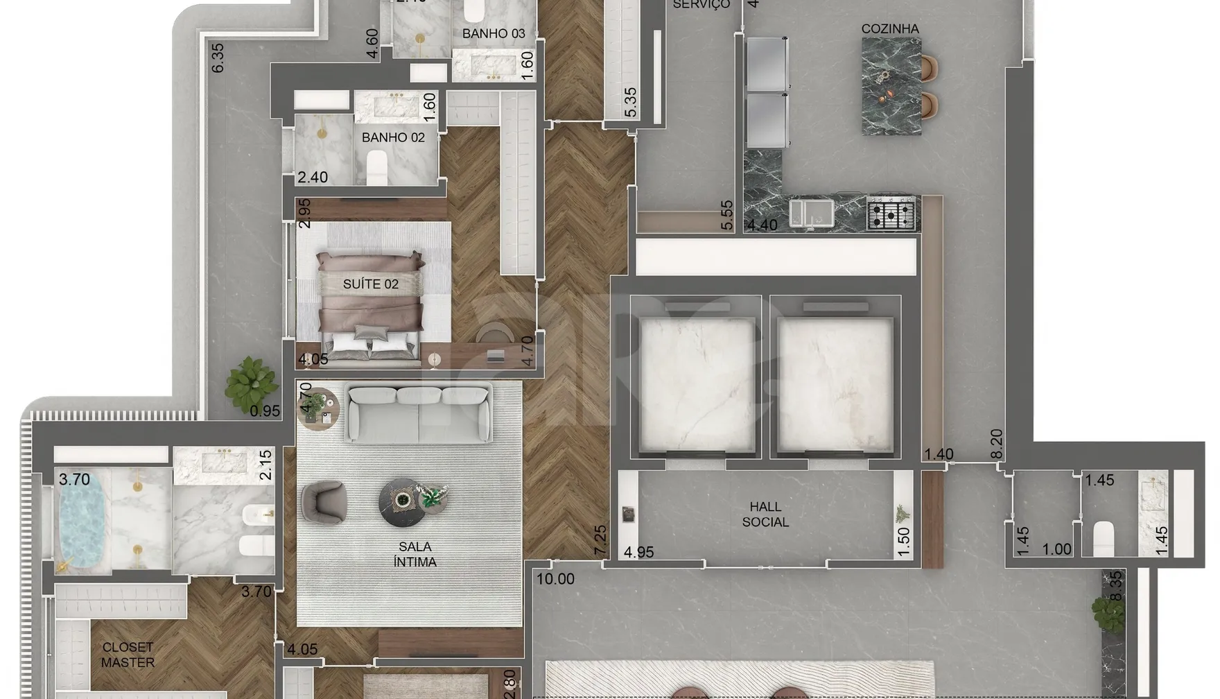 Planta — Apartamento 372 m²