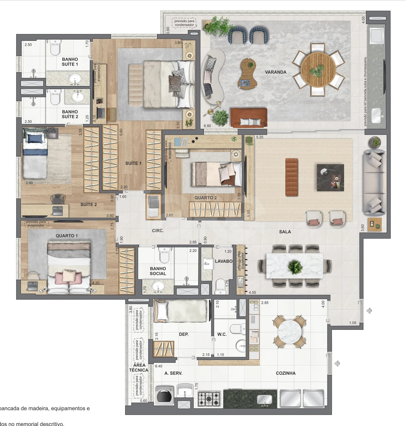 Planta — Apartamento 171,88 m²