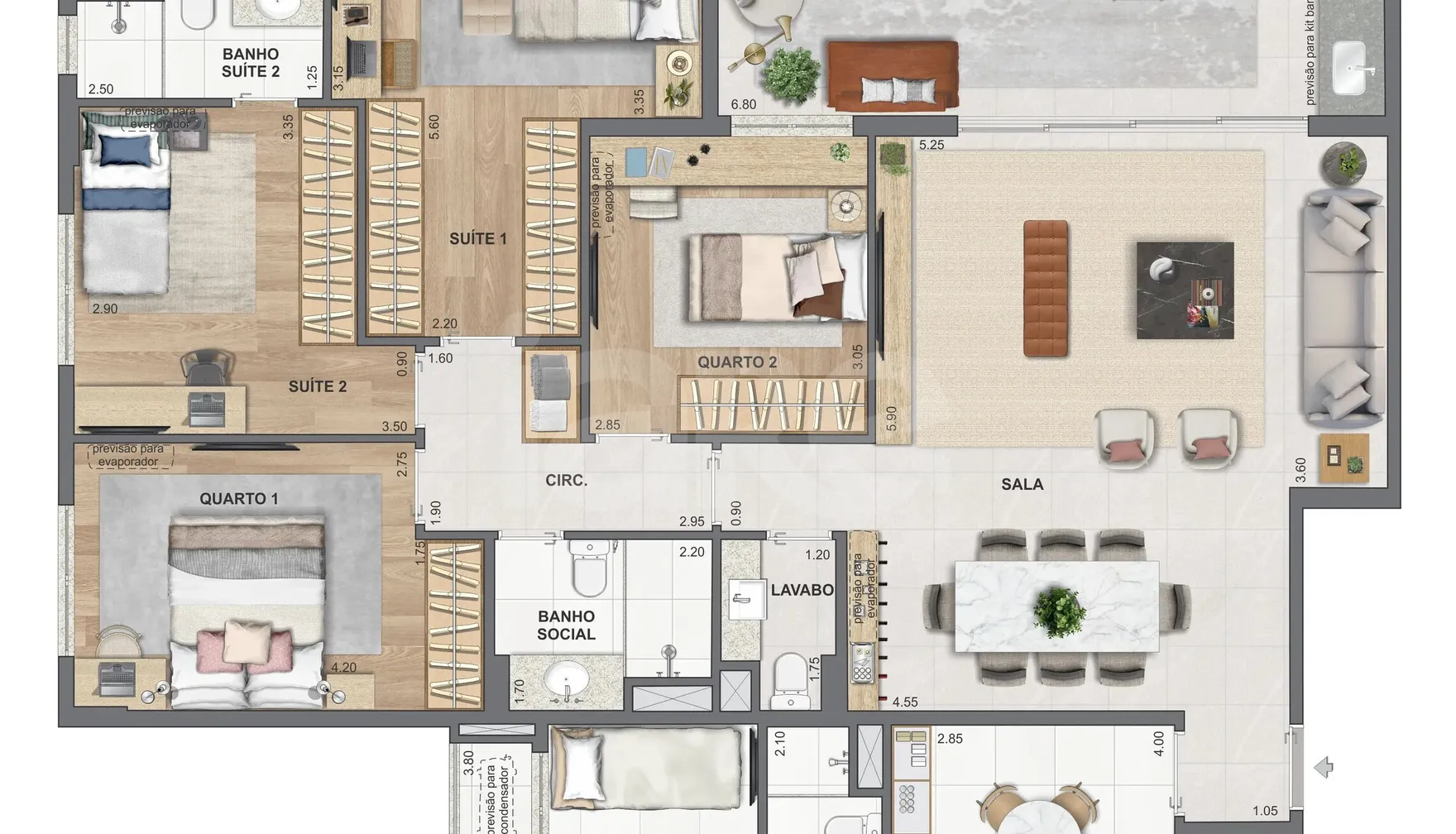 Planta — Apartamento 171,88 m²