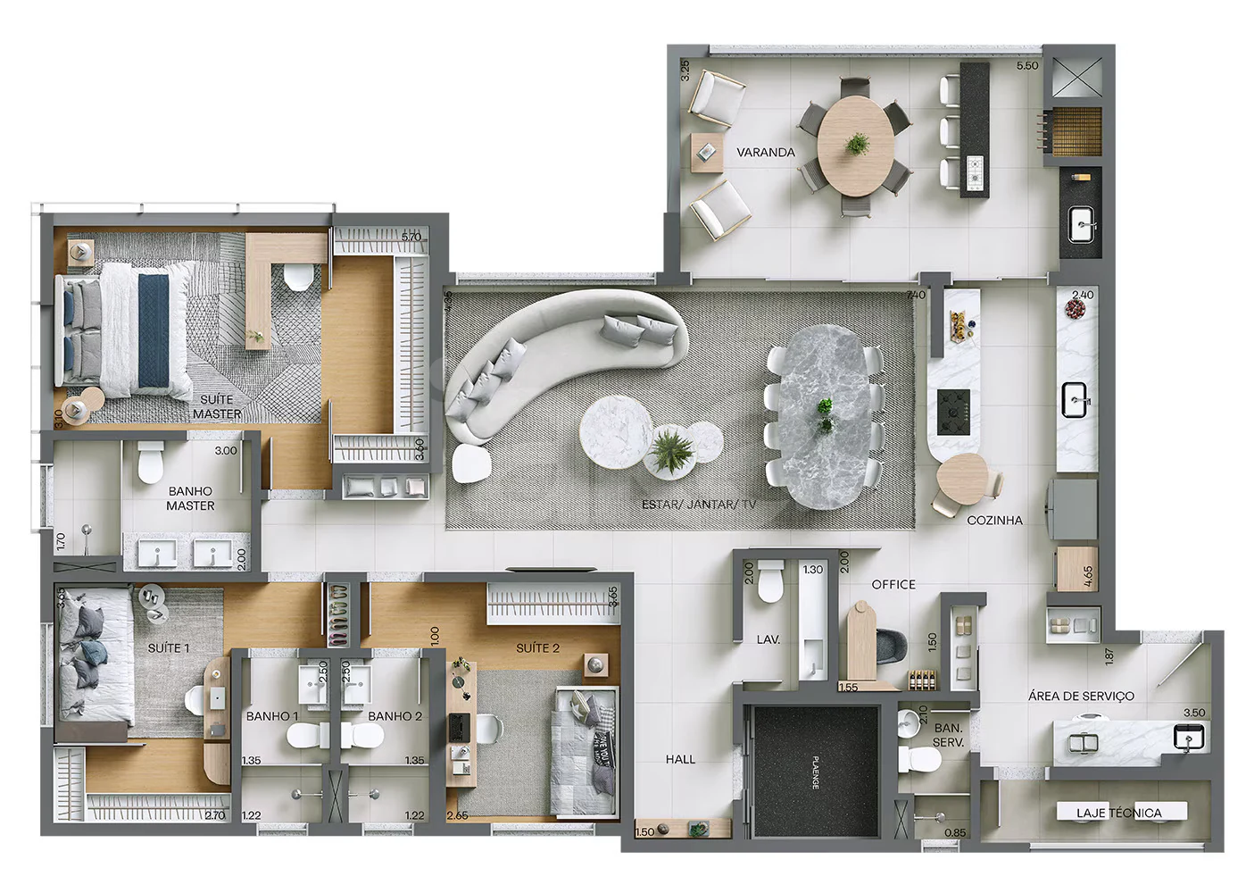 Planta — Apartamento 171,27 m²