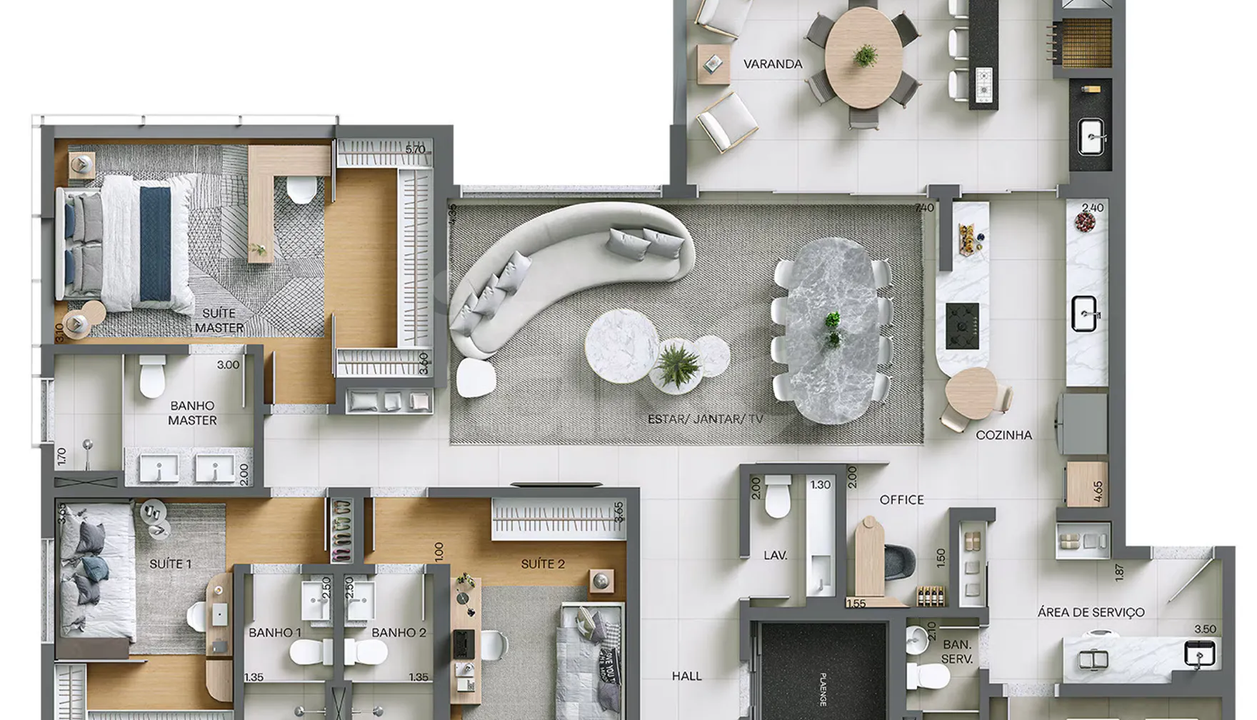 Planta — Apartamento 171,27 m²