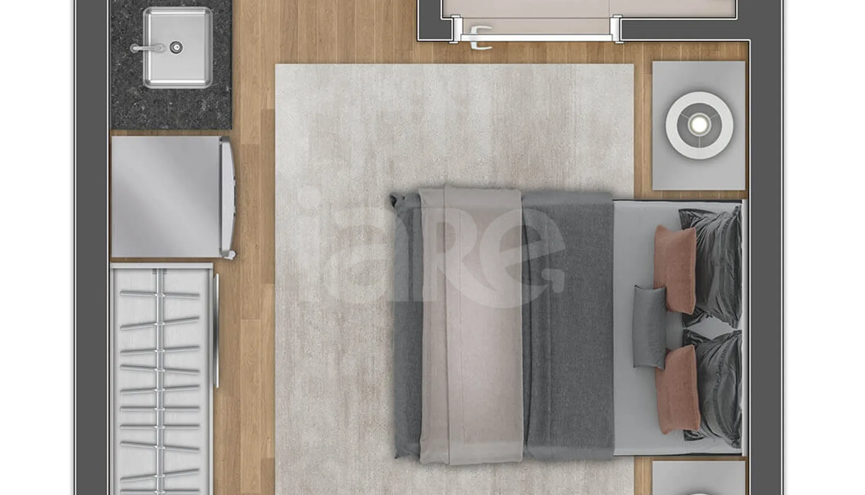Planta — Studio 26,2 m²