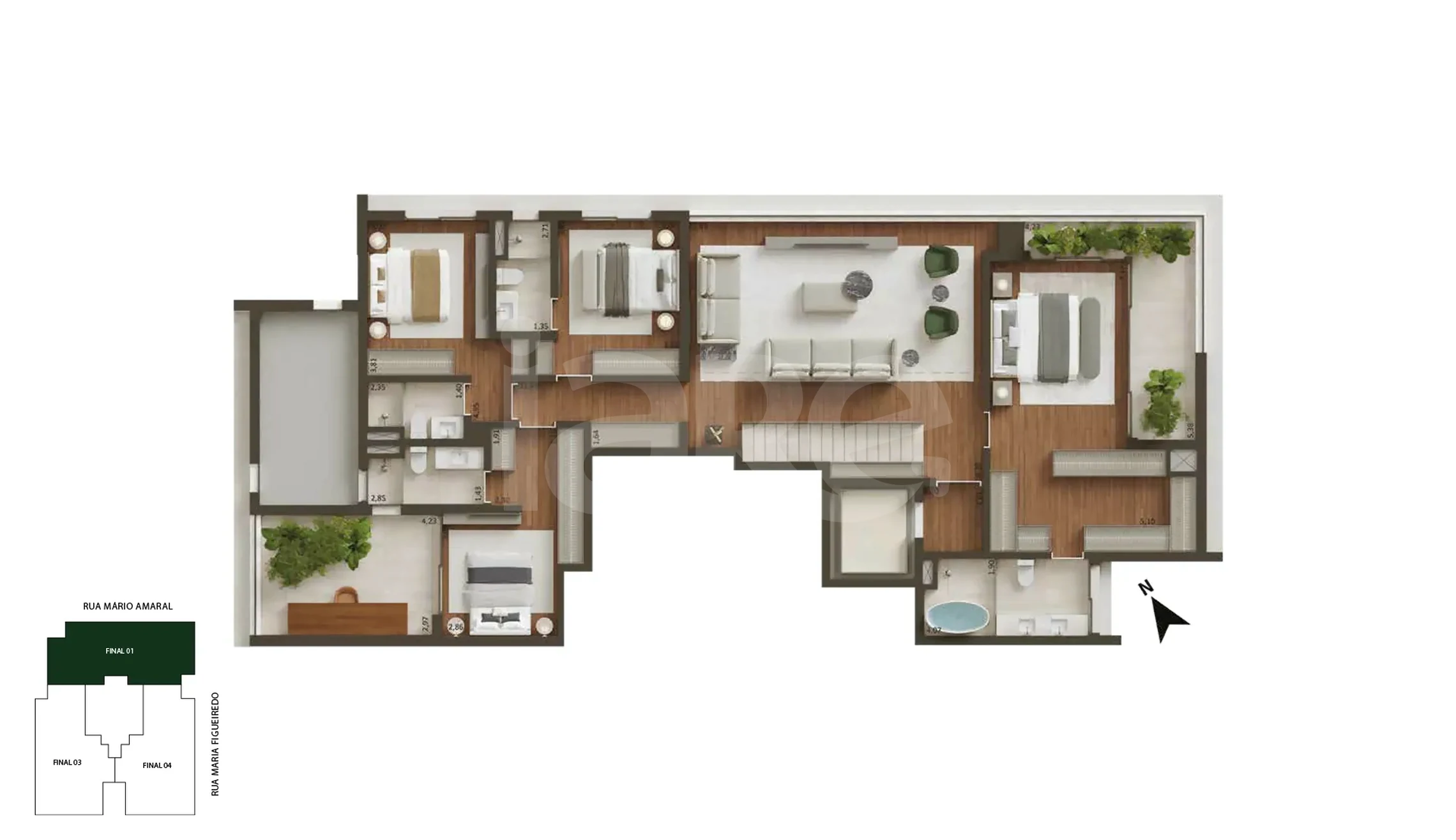 Planta — Cobertura Duplex 431,28 m²