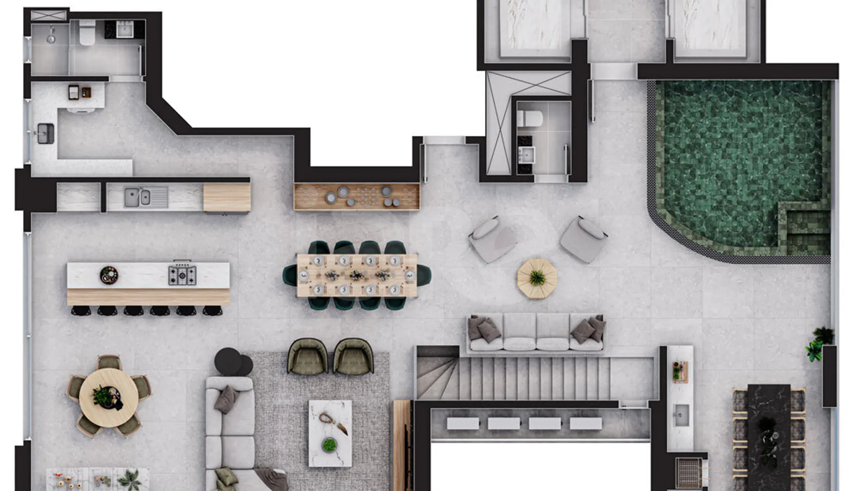 Planta — Cobertura Duplex 362 m²