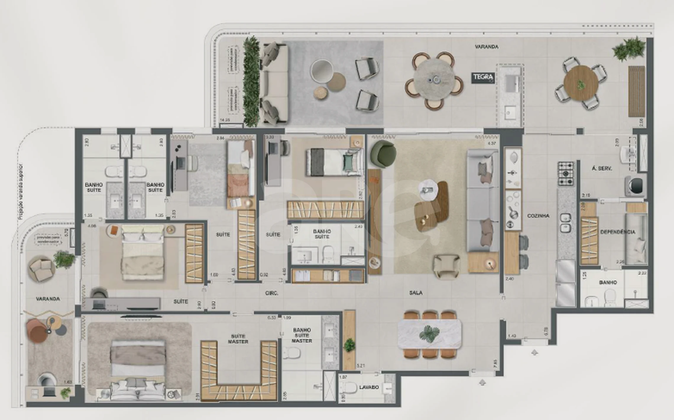 Planta — Apartamento 221,48 m²