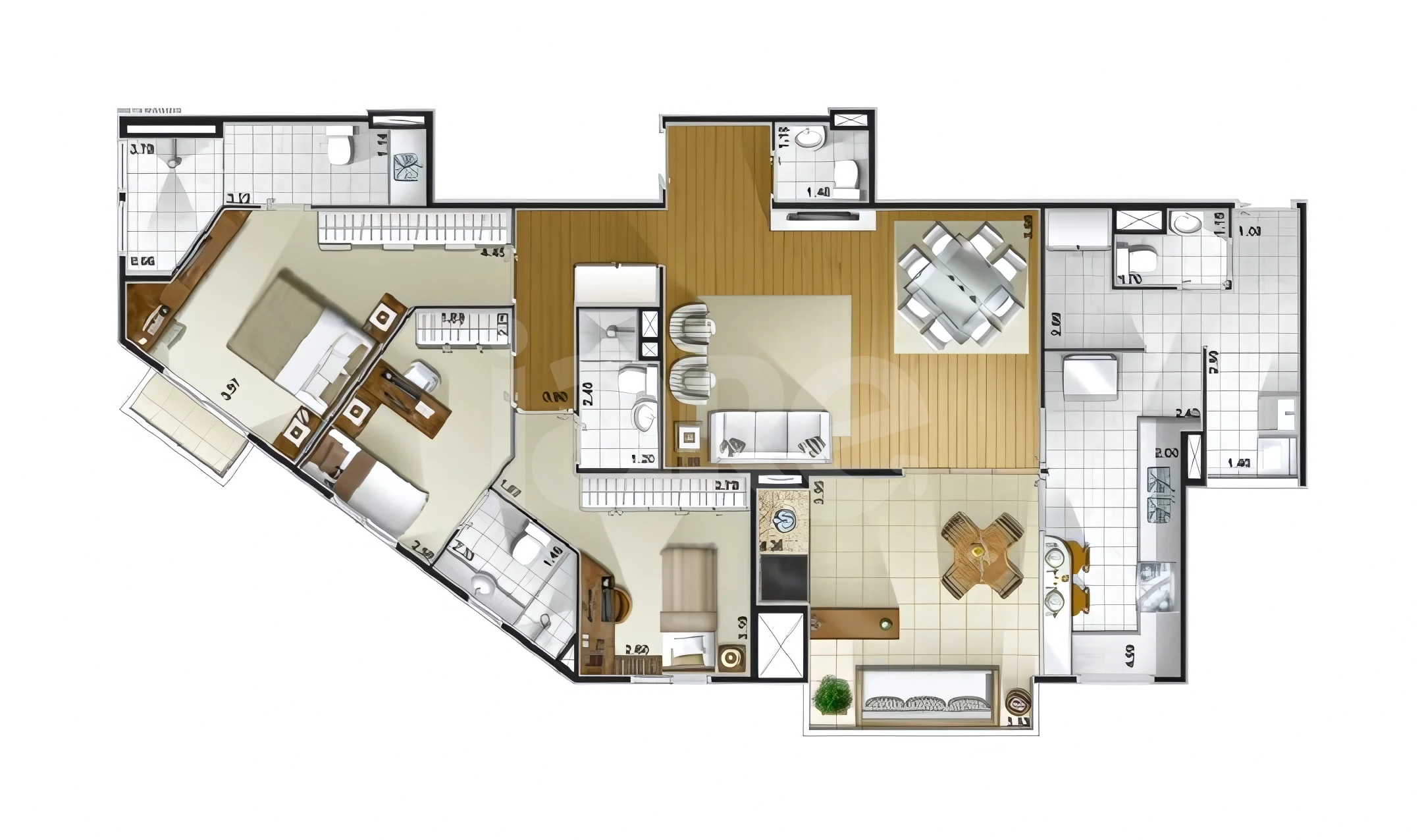 Planta — Apartamento 132 m²