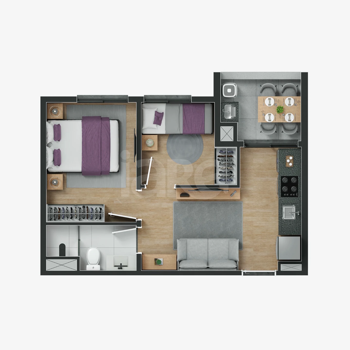 Planta — Apartamento 34,9 m²