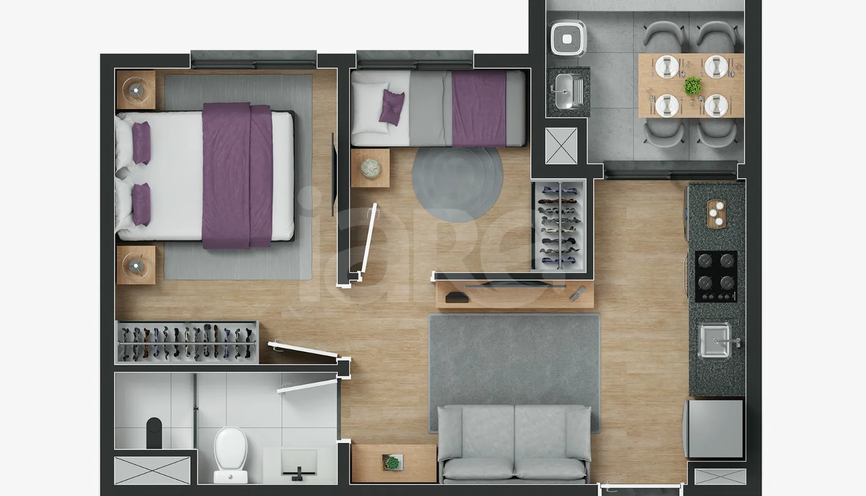 Planta — Apartamento 34,9 m²