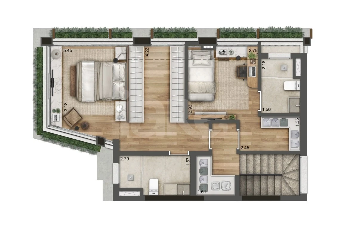 Planta — Cobertura Duplex 157,81 m²