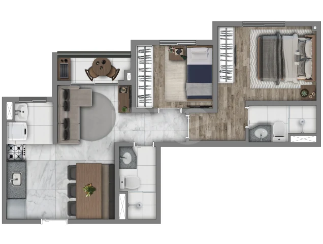 Planta — Garden 67,98 m²