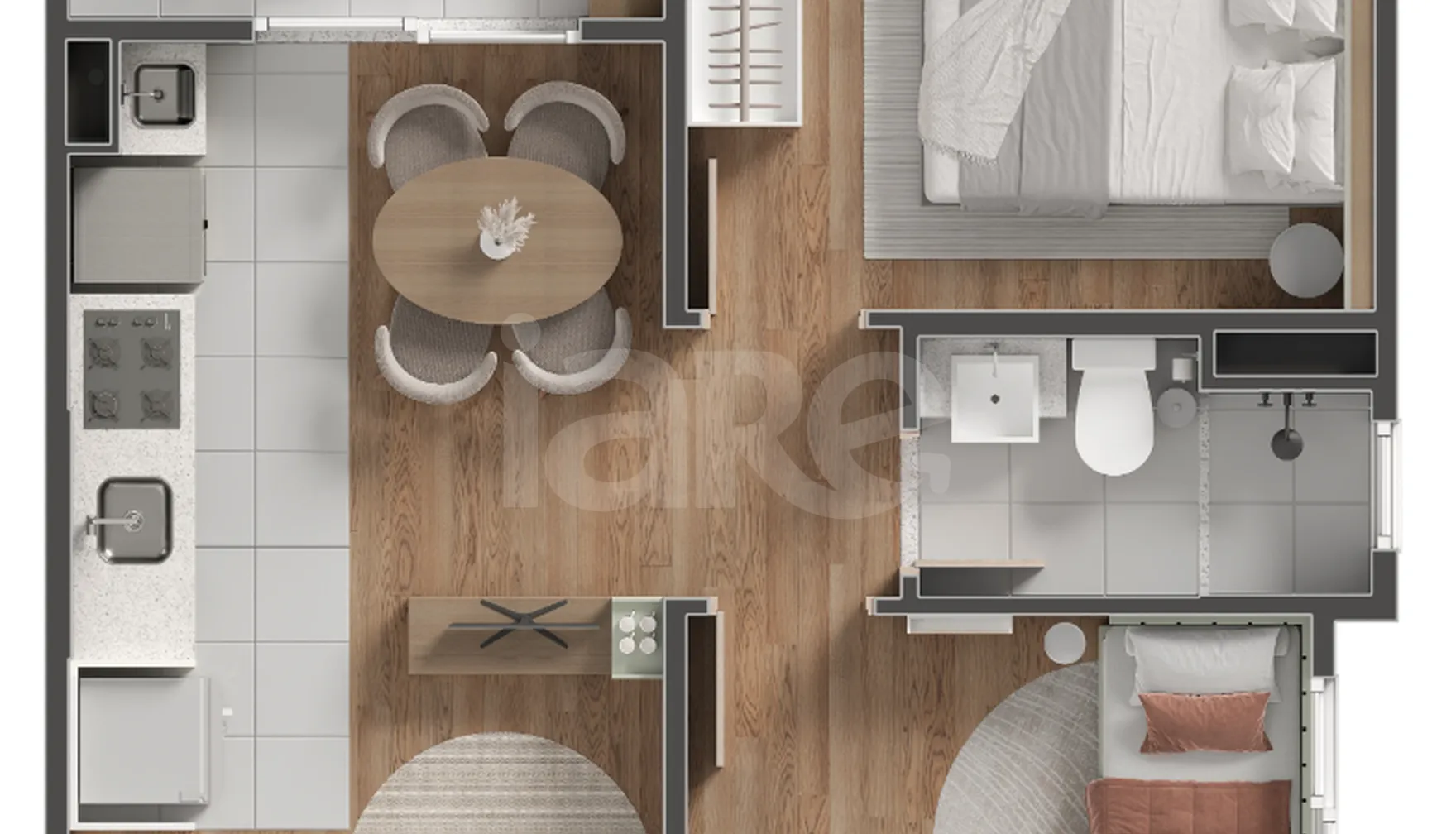 Planta — Apartamento 39,5 m²
