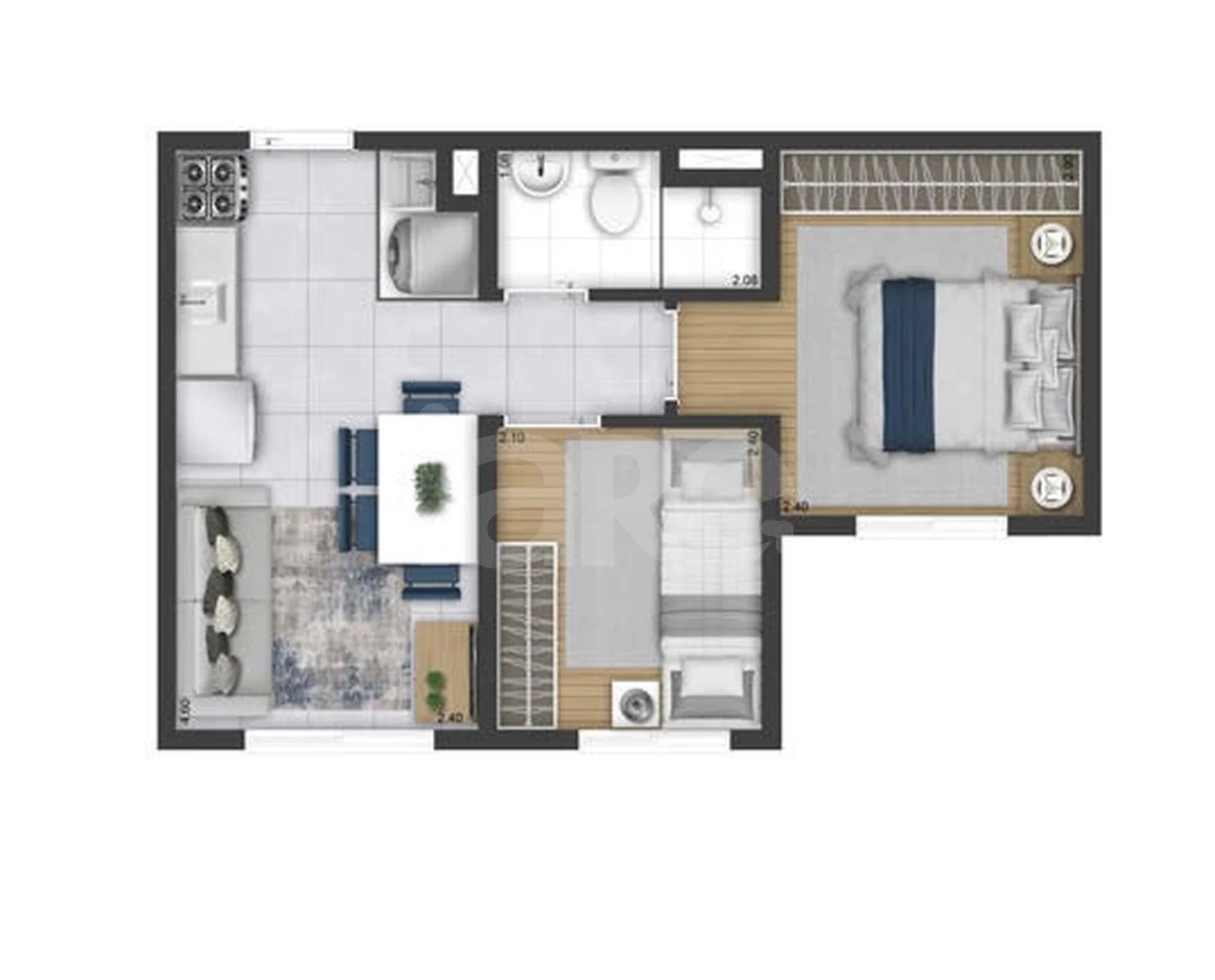 Planta — Apartamento 31,99 m²