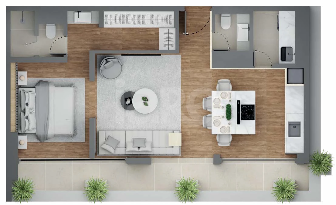 Planta — Apartamento 82,5 m²