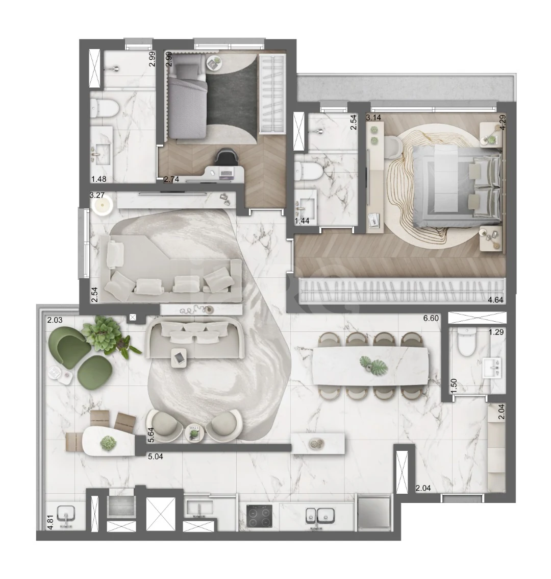 Planta — Garden 124,43 m²