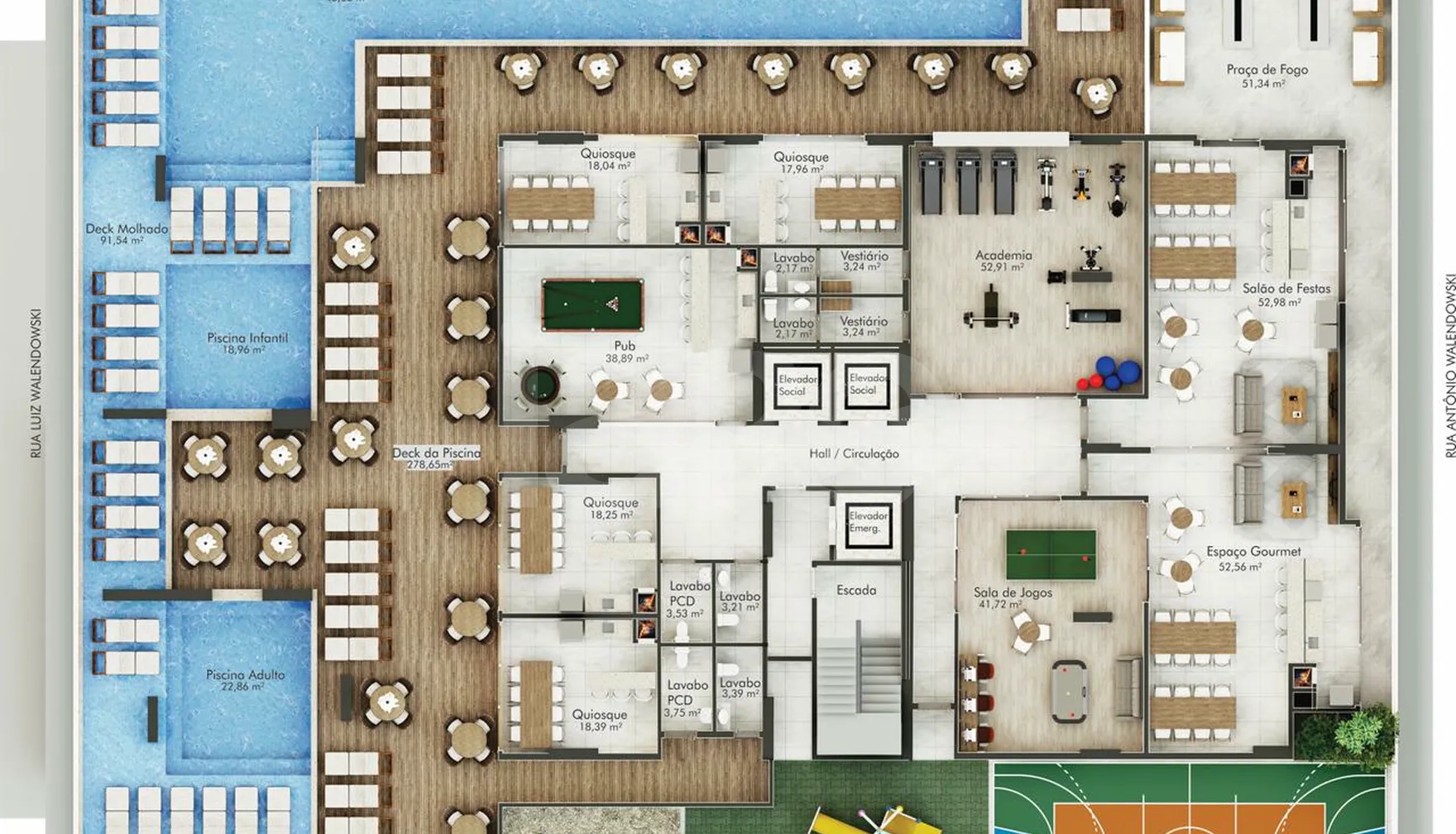 Planta — Pavimento lazer