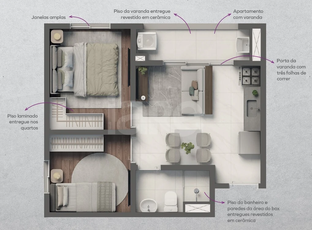 Planta — Apartamento 35,06 m²