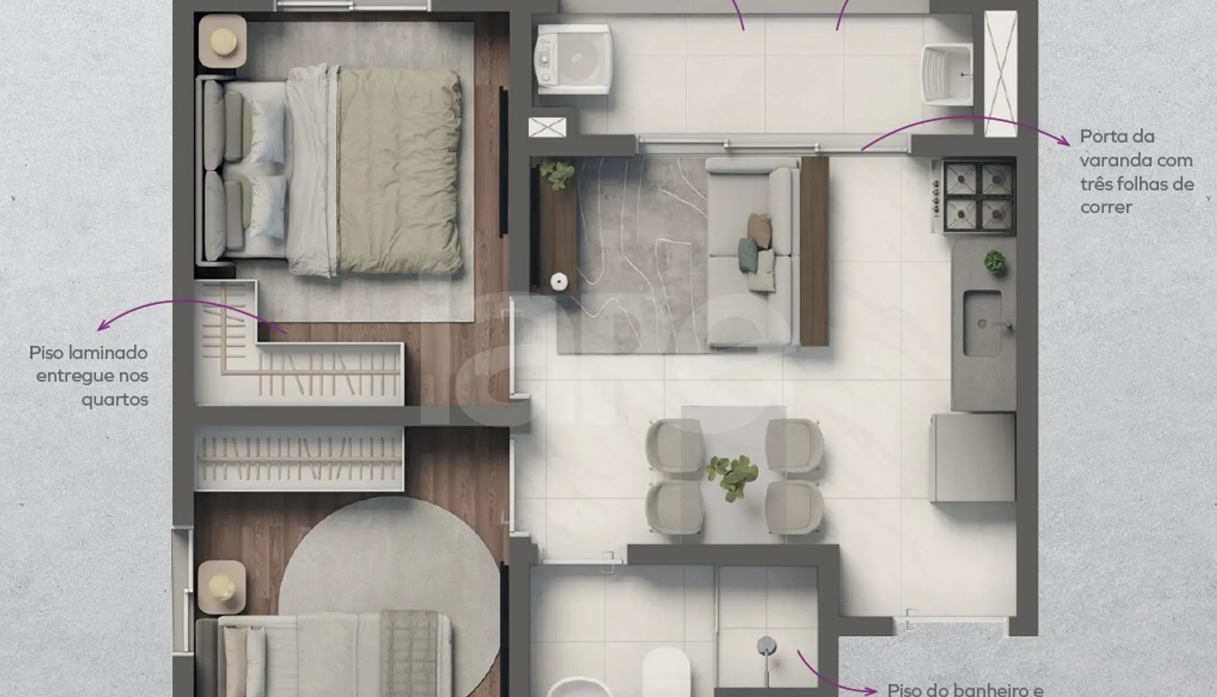 Planta — Apartamento 35,06 m²