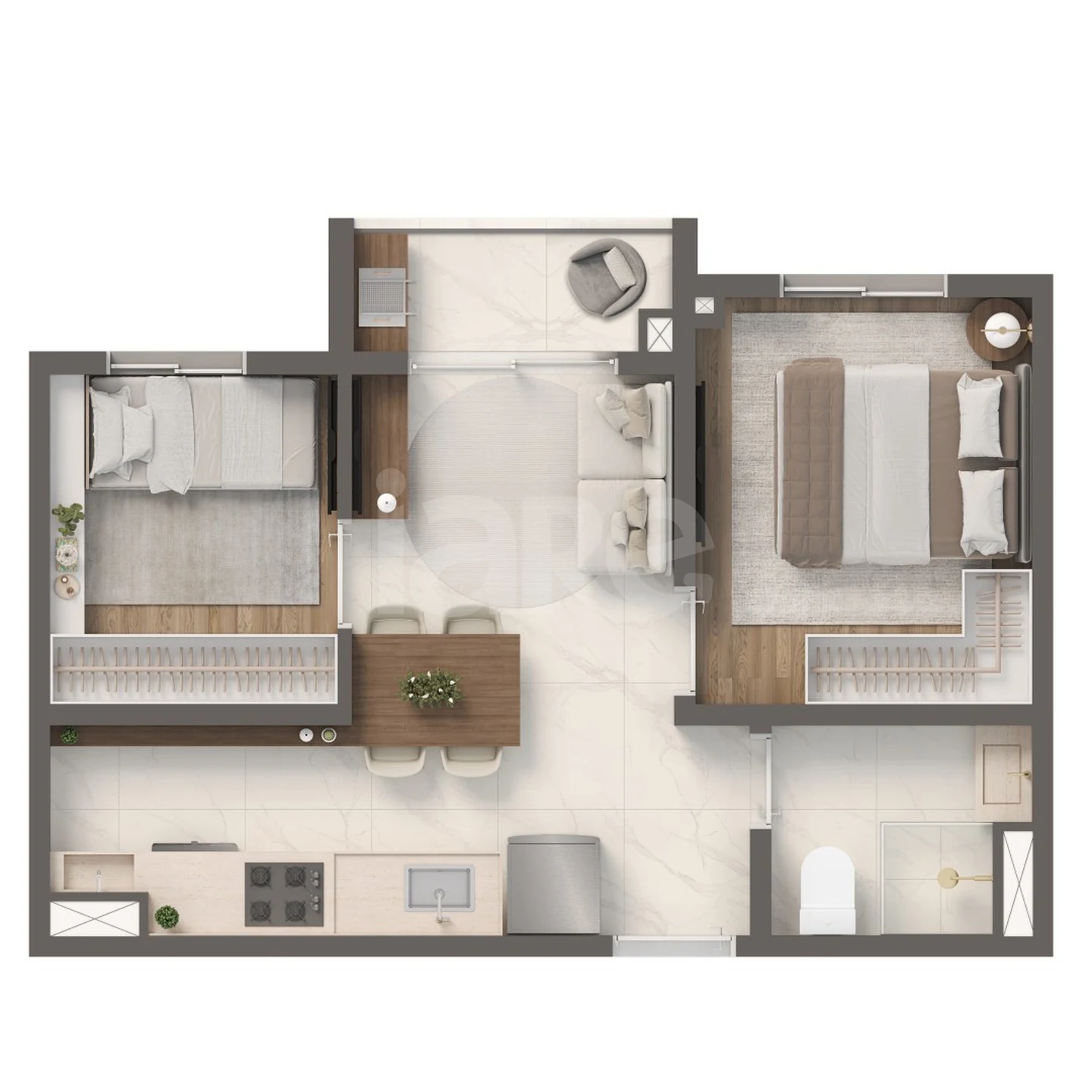 Planta — Apartamento 33,65 m²
