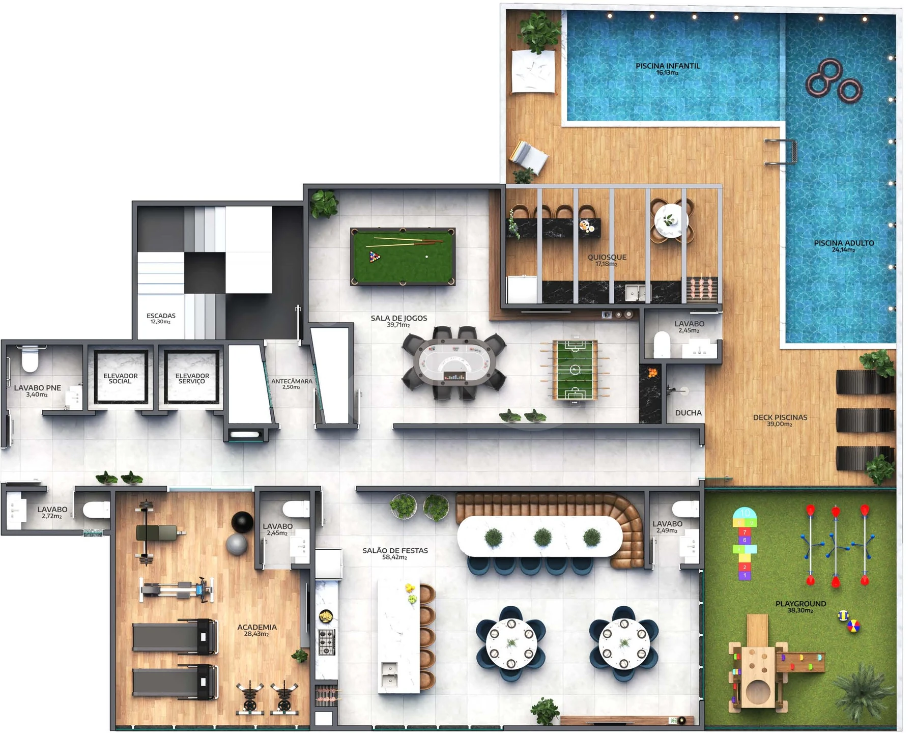 Planta — Pavimento lazer