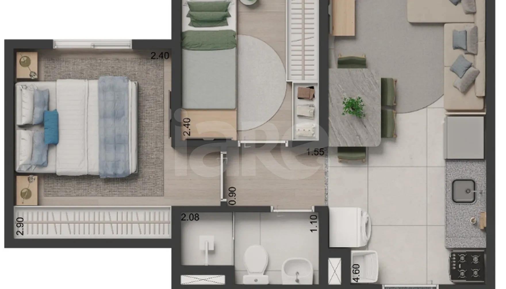 Planta — Apartamento 32 m²