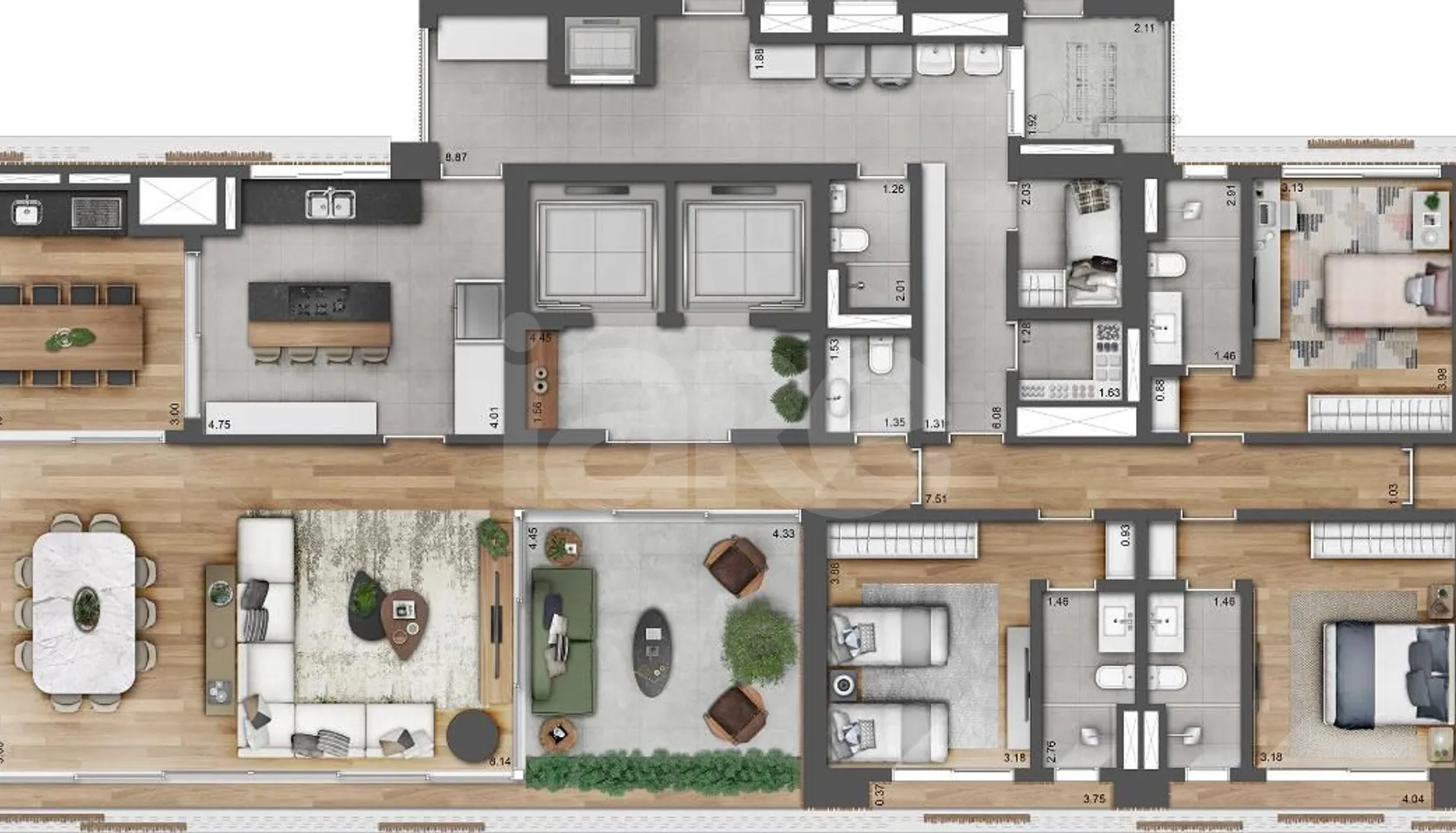 Planta — Apartamento 355 m²