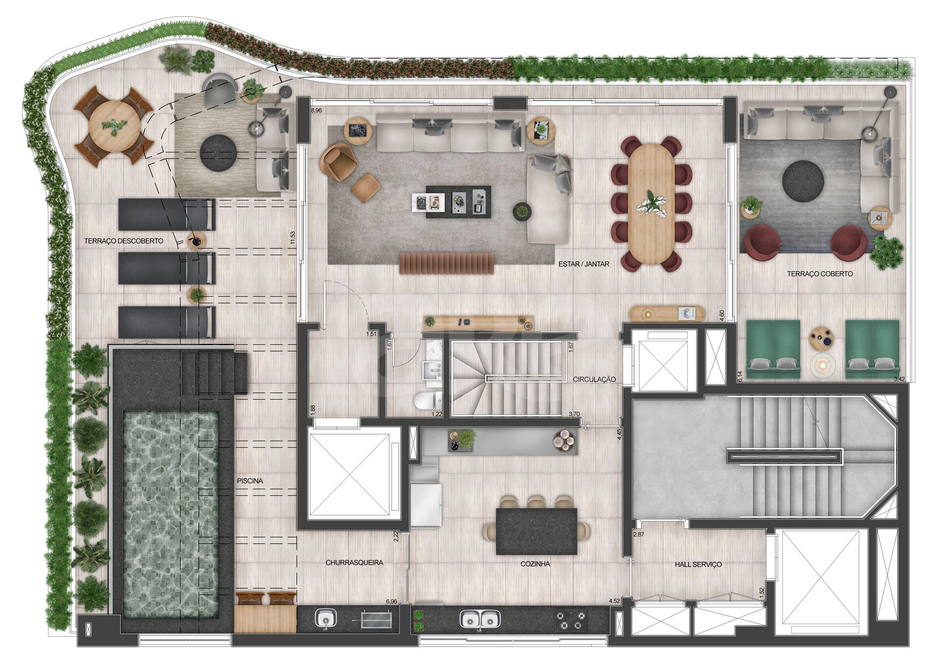 Planta — Cobertura Duplex 398,27 m²